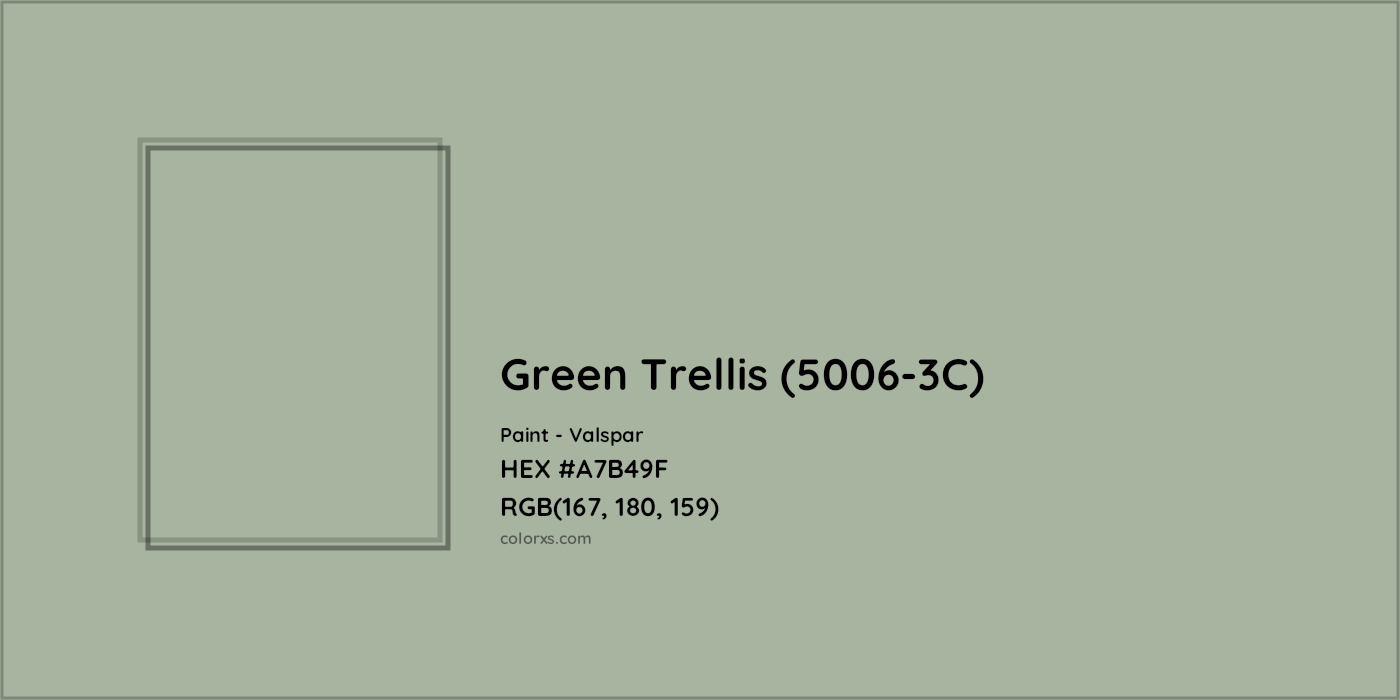 HEX #A7B49F Green Trellis (5006-3C) Paint Valspar - Color Code