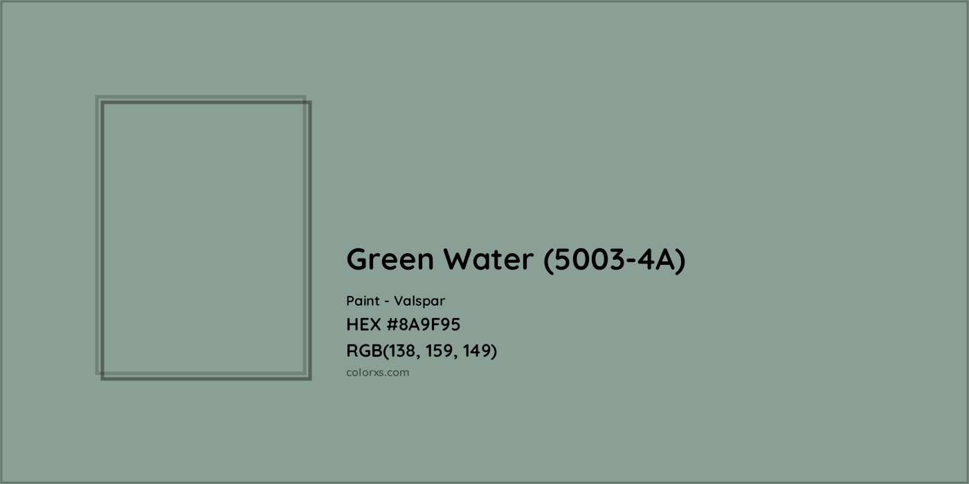 HEX #8A9F95 Green Water (5003-4A) Paint Valspar - Color Code