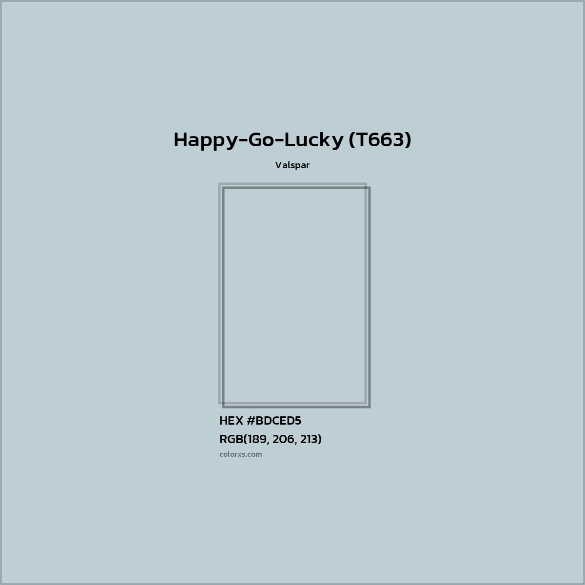 HEX #BDCED5 Happy-Go-Lucky (T663) Paint Valspar - Color Code