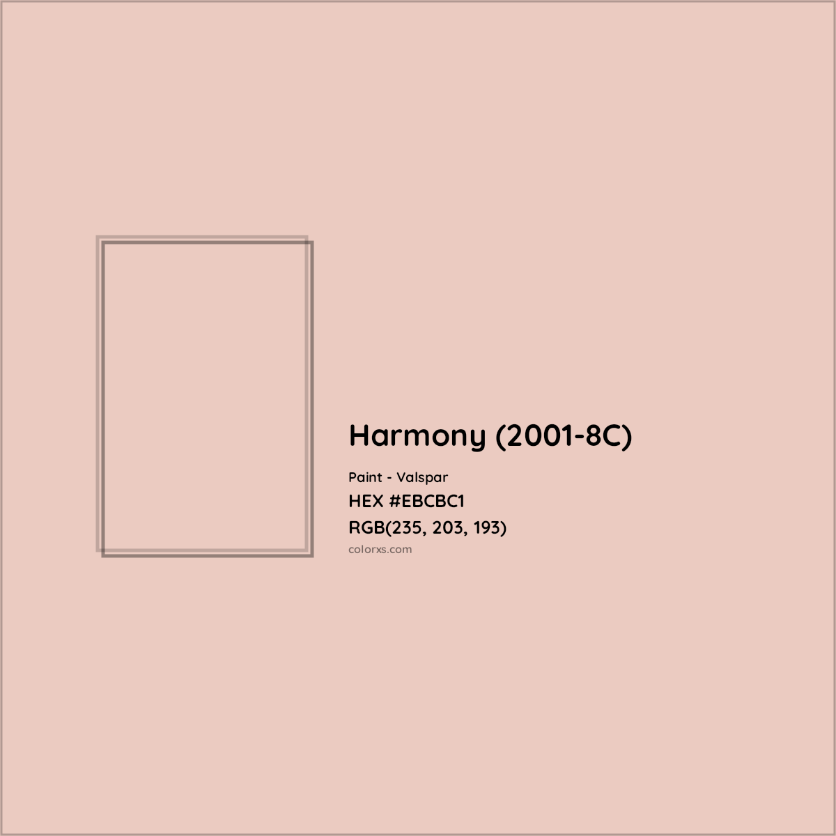 HEX #EBCBC1 Harmony (2001-8C) Paint Valspar - Color Code