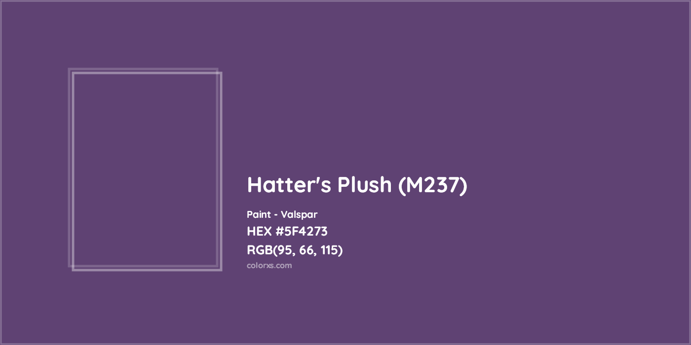 HEX #5F4273 Hatter's Plush (M237) Paint Valspar - Color Code
