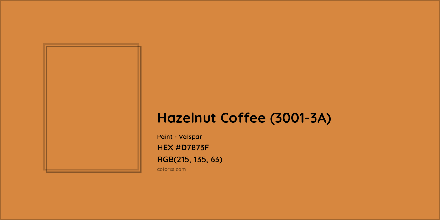 HEX #D7873F Hazelnut Coffee (3001-3A) Paint Valspar - Color Code