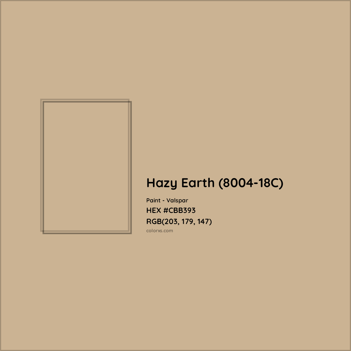 HEX #CBB393 Hazy Earth (8004-18C) Paint Valspar - Color Code