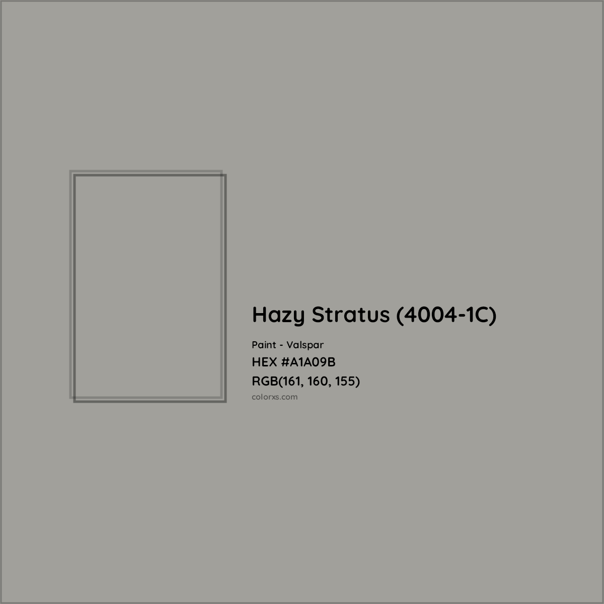 HEX #A1A09B Hazy Stratus (4004-1C) Paint Valspar - Color Code