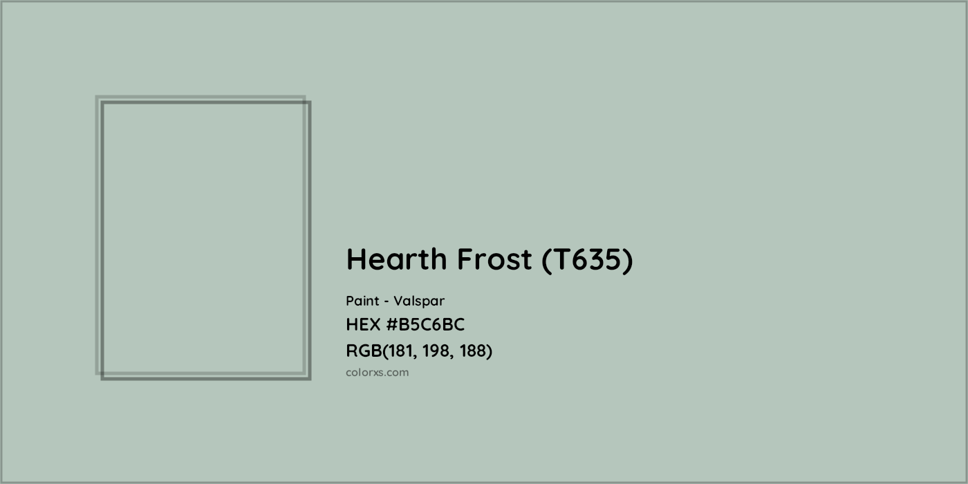 HEX #B5C6BC Hearth Frost (T635) Paint Valspar - Color Code