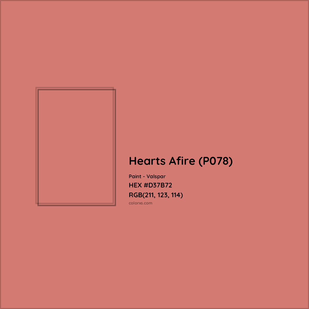 HEX #D37B72 Hearts Afire (P078) Paint Valspar - Color Code