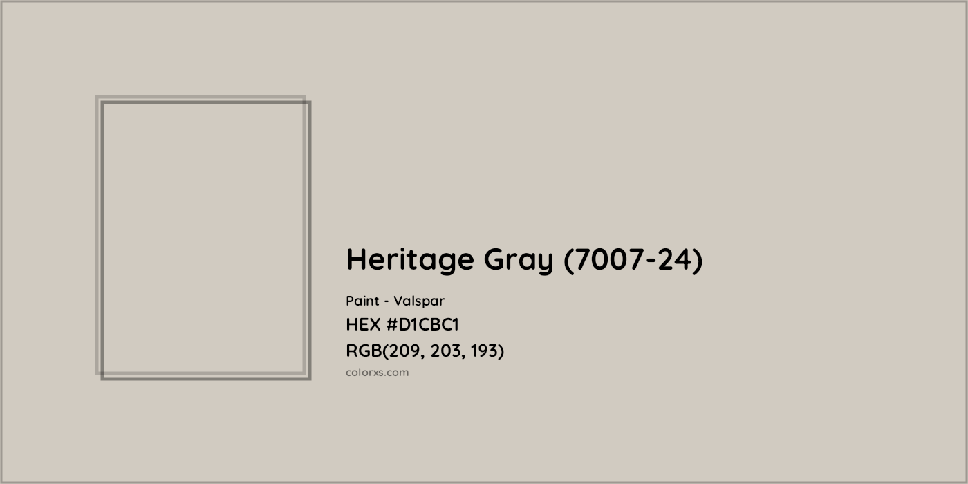 HEX #D1CBC1 Heritage Gray (7007-24) Paint Valspar - Color Code