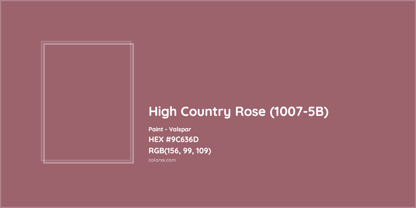 HEX #9C636D High Country Rose (1007-5B) Paint Valspar - Color Code
