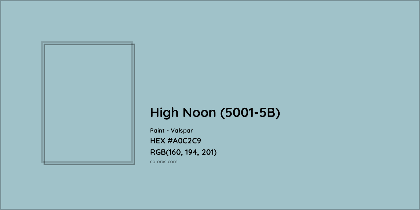 HEX #A0C2C9 High Noon (5001-5B) Paint Valspar - Color Code