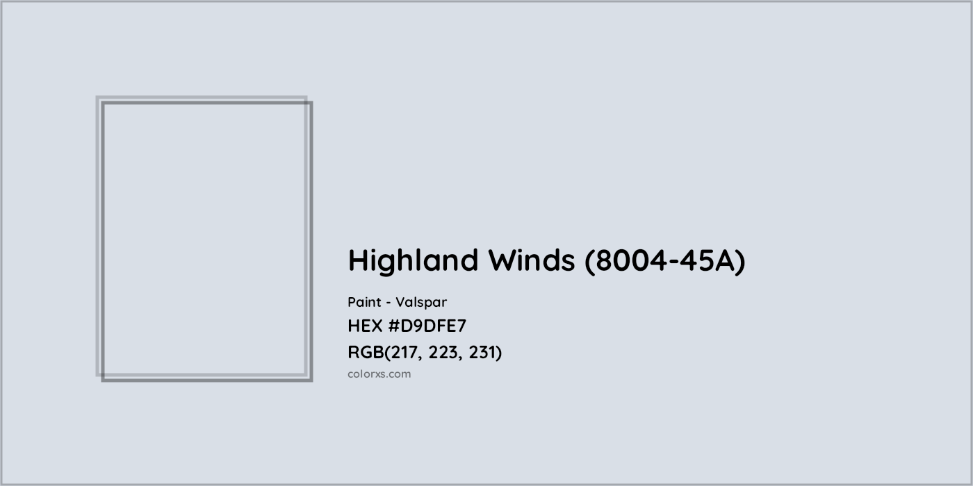 HEX #D9DFE7 Highland Winds (8004-45A) Paint Valspar - Color Code