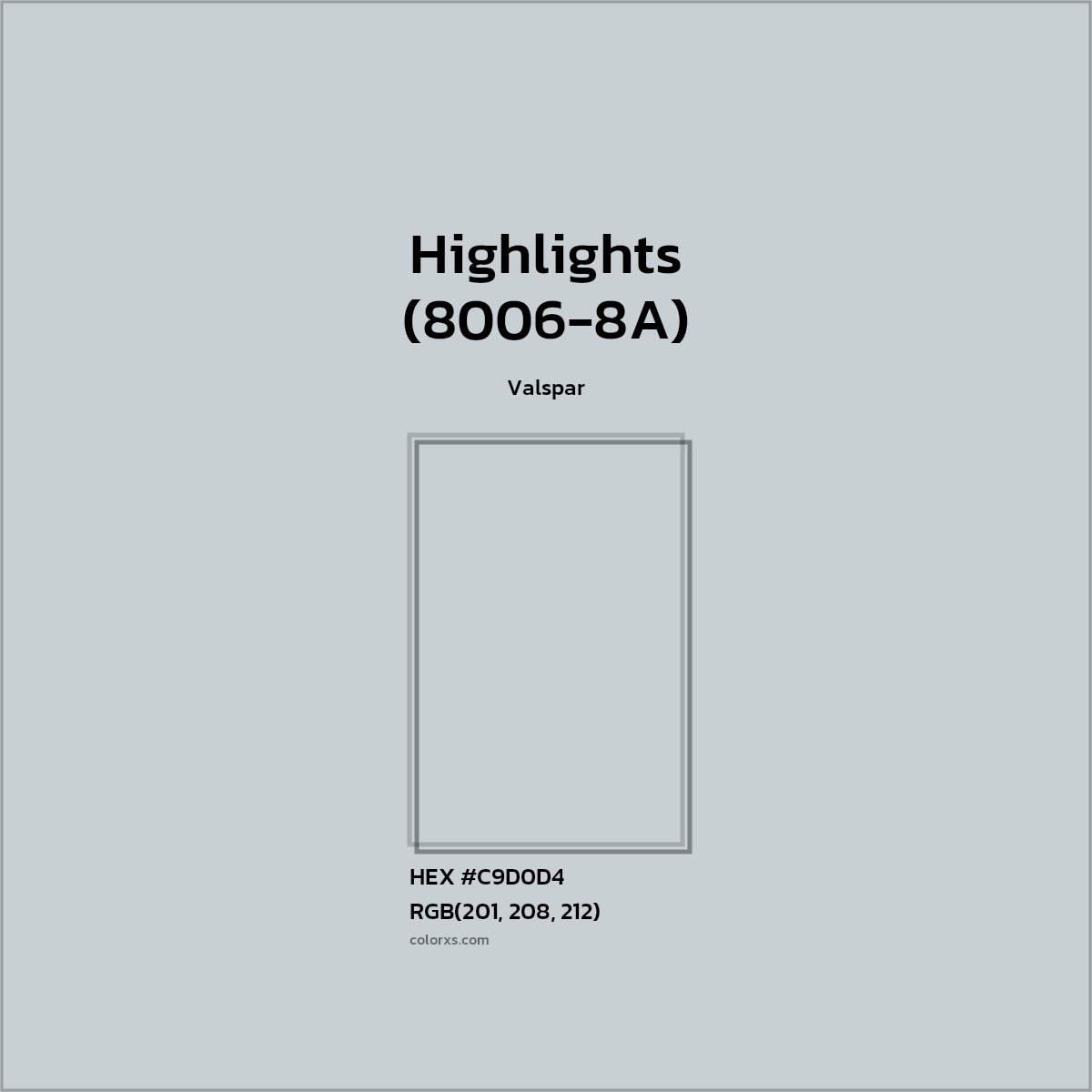 HEX #C9D0D4 Highlights (8006-8A) Paint Valspar - Color Code