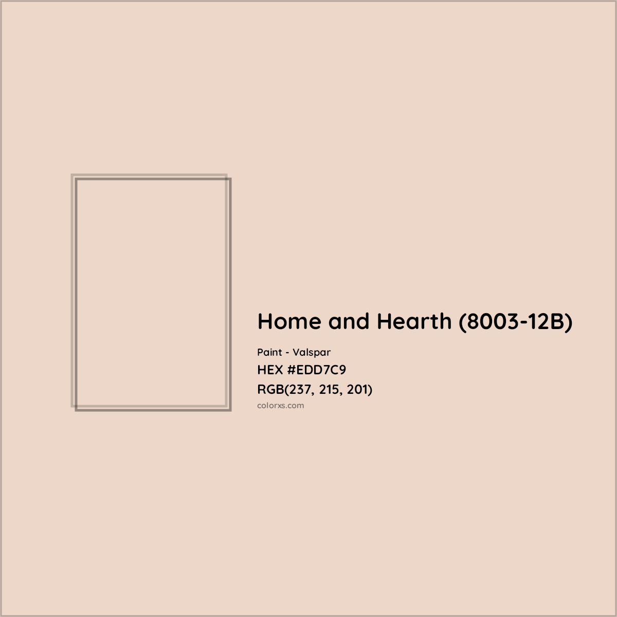 HEX #EDD7C9 Home and Hearth (8003-12B) Paint Valspar - Color Code