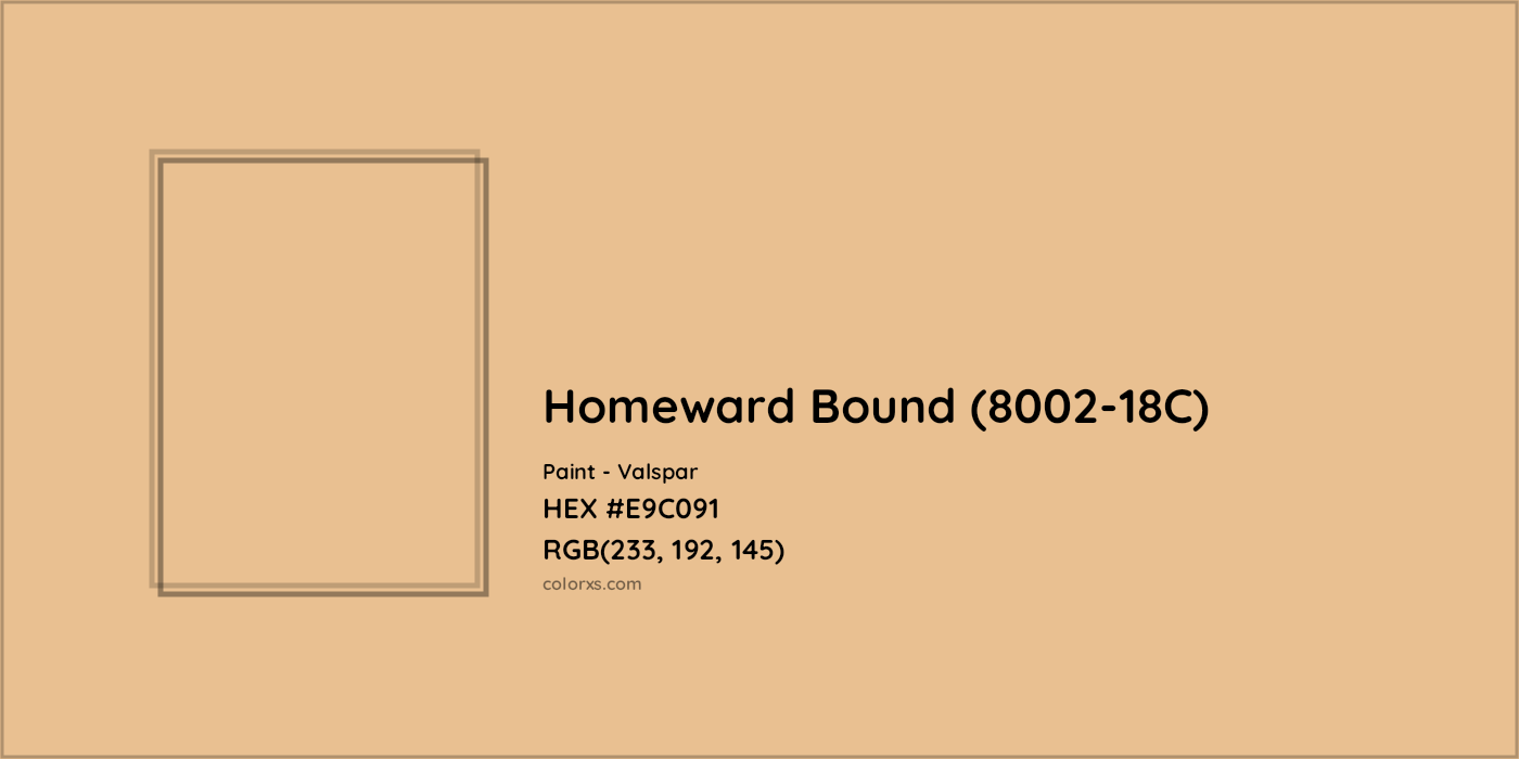 HEX #E9C091 Homeward Bound (8002-18C) Paint Valspar - Color Code