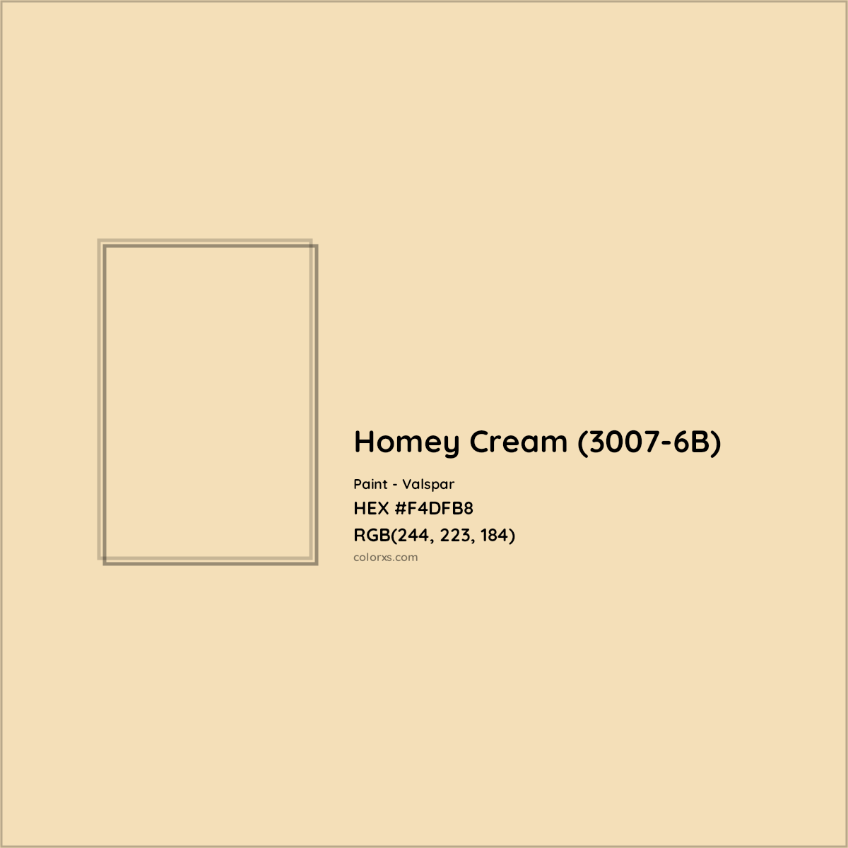 HEX #F4DFB8 Homey Cream (3007-6B) Paint Valspar - Color Code