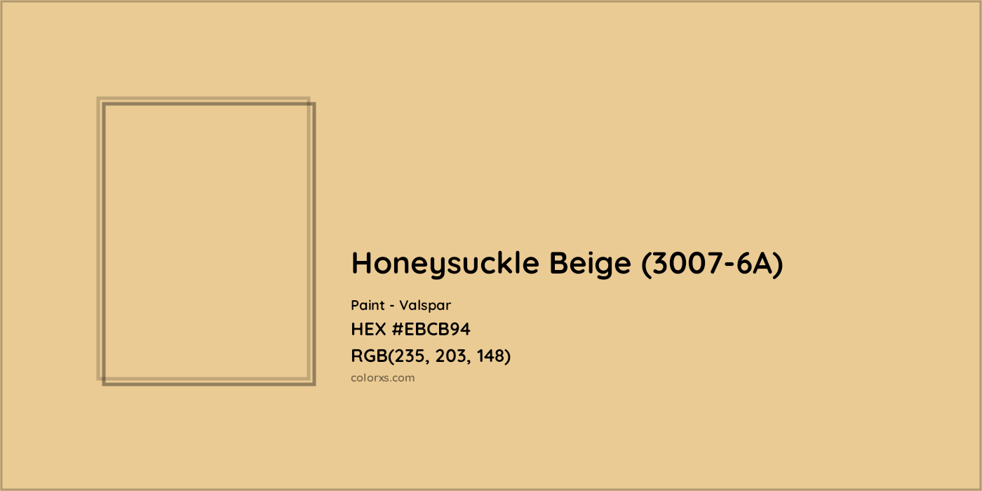 HEX #EBCB94 Honeysuckle Beige (3007-6A) Paint Valspar - Color Code