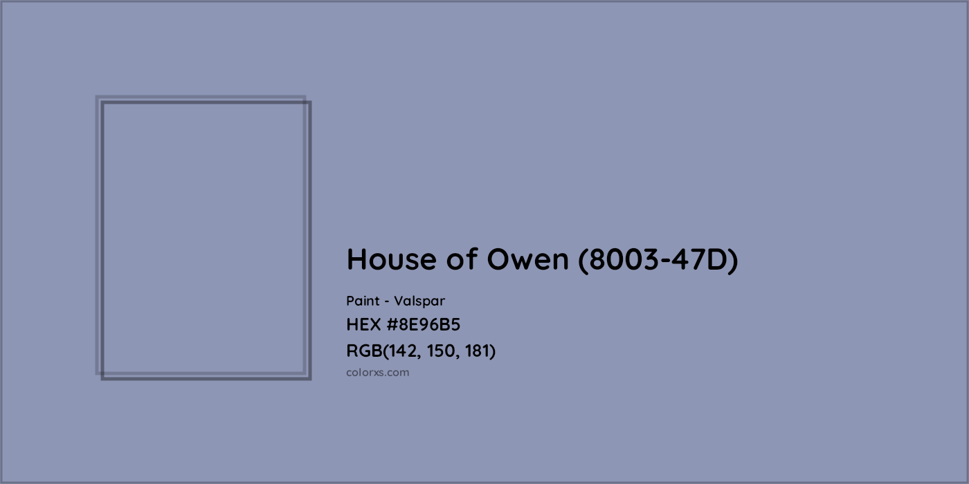 HEX #8E96B5 House of Owen (8003-47D) Paint Valspar - Color Code