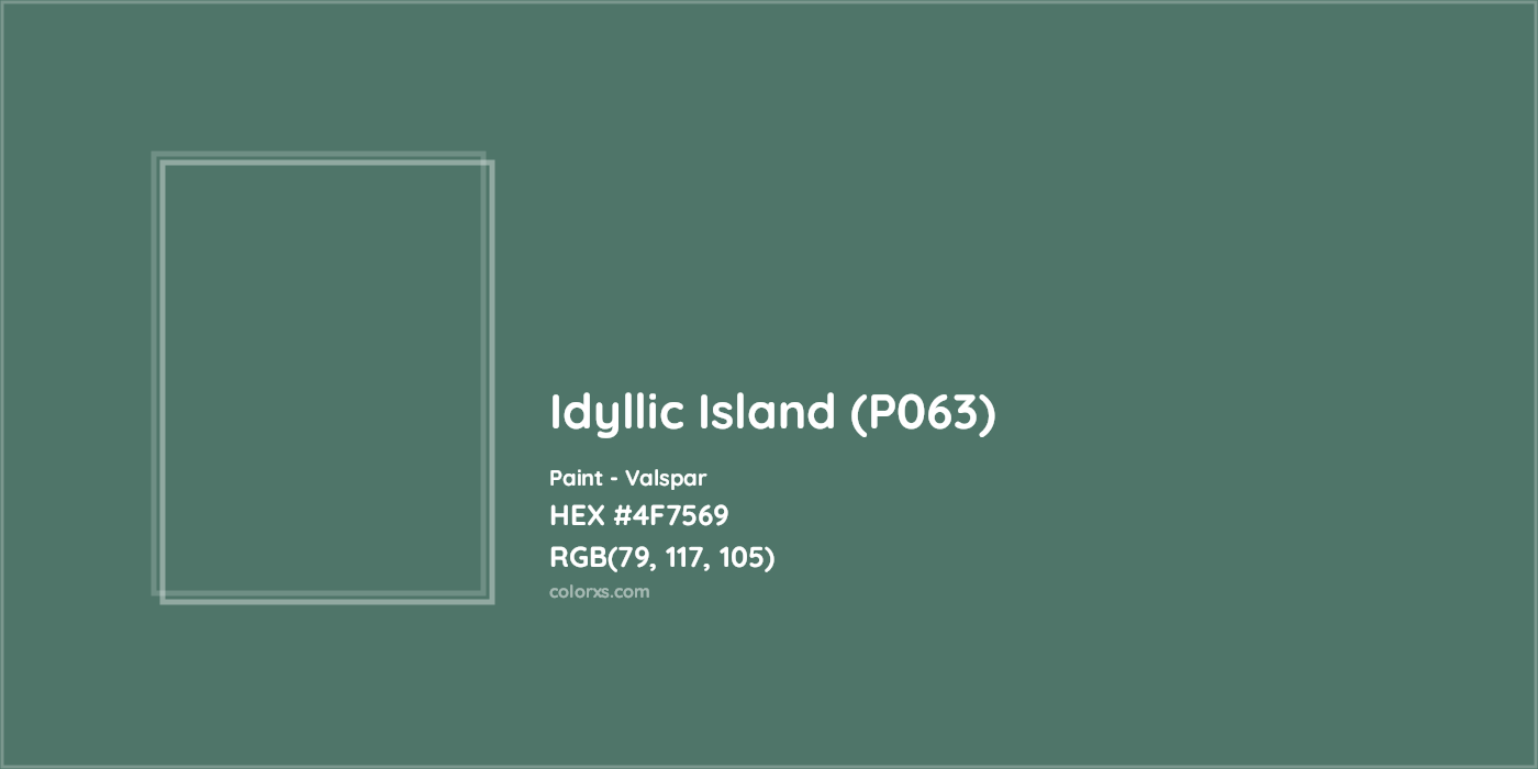 HEX #4F7569 Idyllic Island (P063) Paint Valspar - Color Code