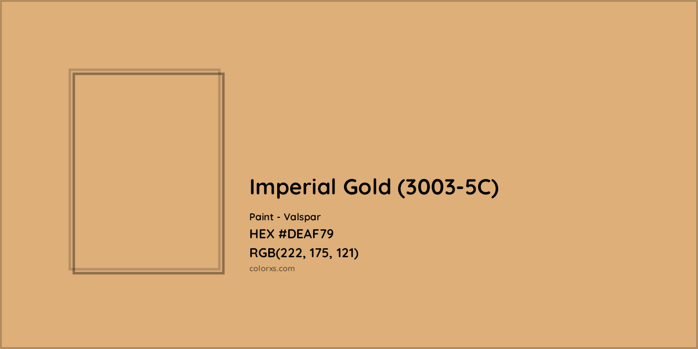 HEX #DEAF79 Imperial Gold (3003-5C) Paint Valspar - Color Code