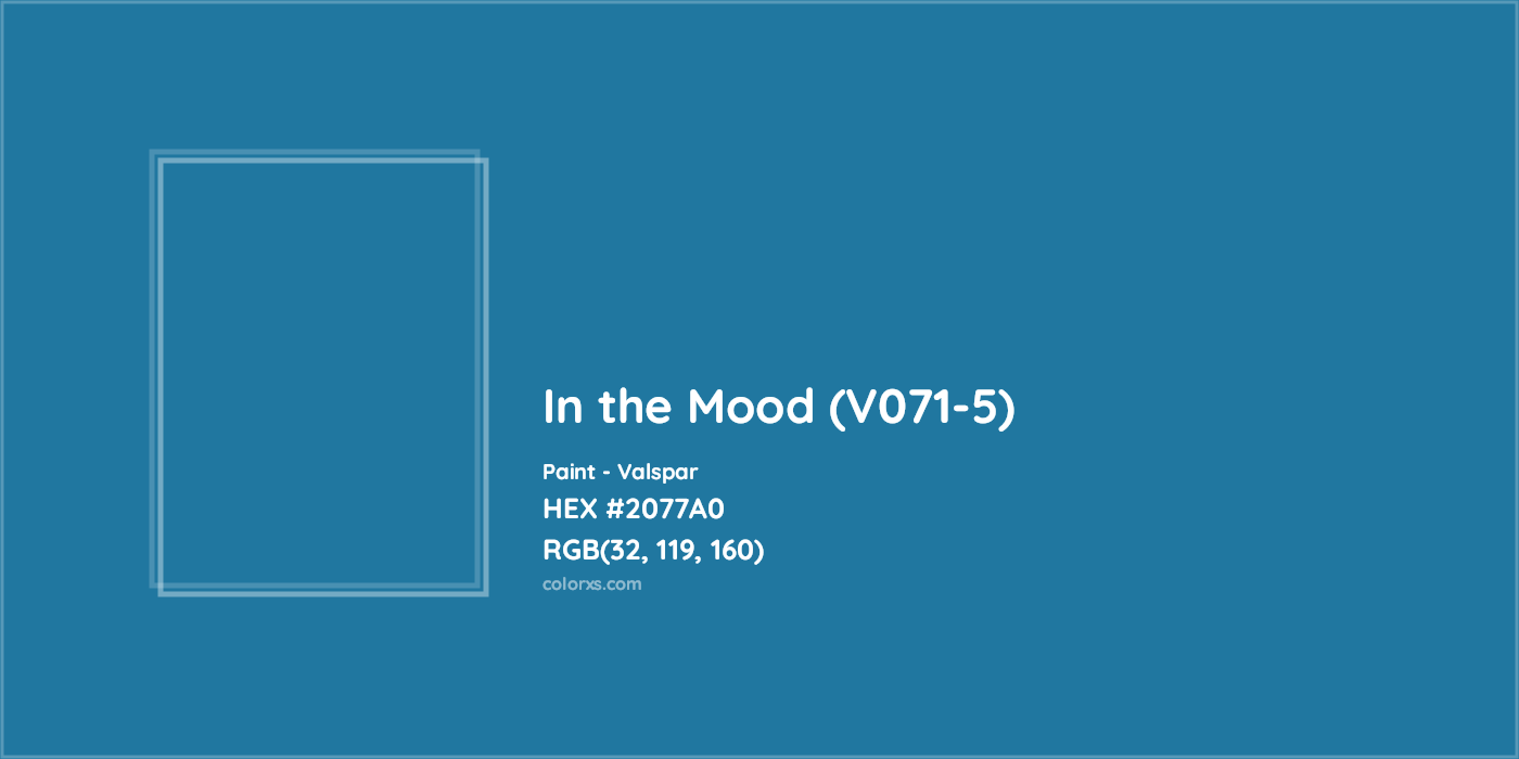 HEX #2077A0 In the Mood (V071-5) Paint Valspar - Color Code