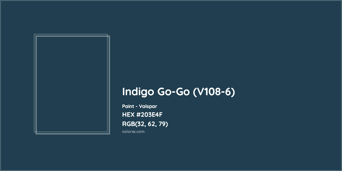 HEX #203E4F Indigo Go-Go (V108-6) Paint Valspar - Color Code