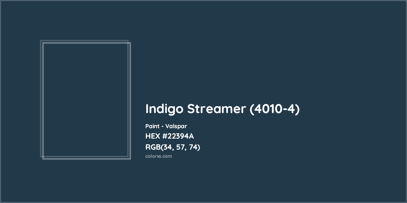 HEX #22394A Indigo Streamer (4010-4) Paint Valspar - Color Code