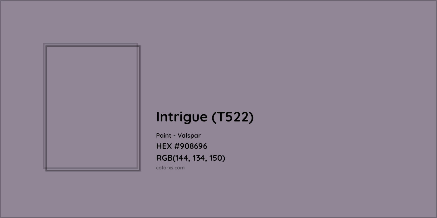 HEX #908696 Intrigue (T522) Paint Valspar - Color Code