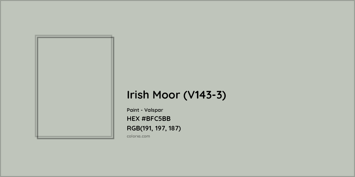 HEX #BFC5BB Irish Moor (V143-3) Paint Valspar - Color Code