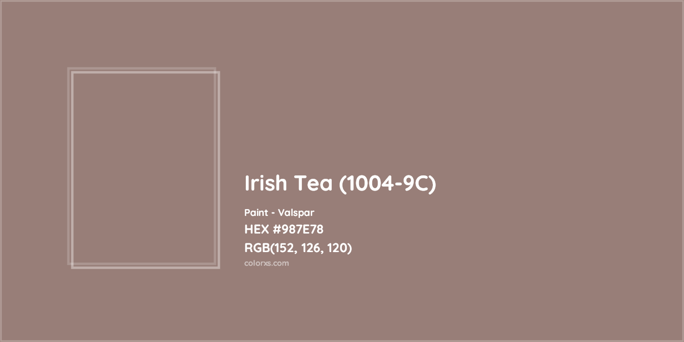 HEX #987E78 Irish Tea (1004-9C) Paint Valspar - Color Code