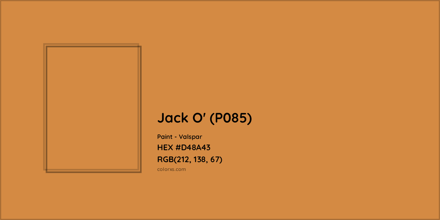 HEX #D48A43 Jack O' (P085) Paint Valspar - Color Code