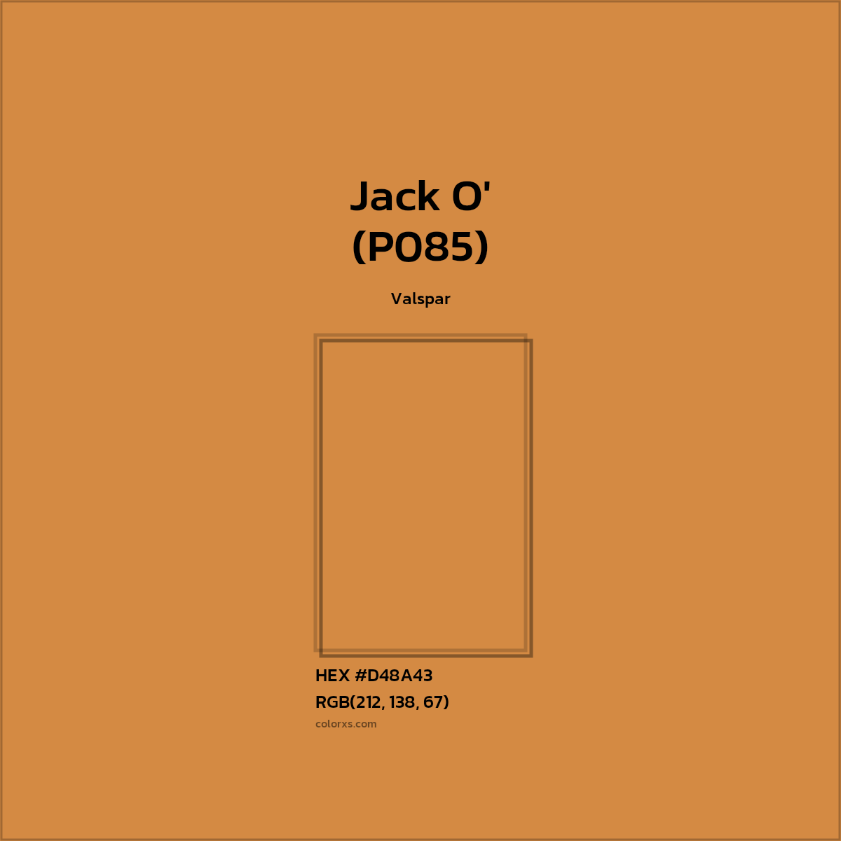 HEX #D48A43 Jack O' (P085) Paint Valspar - Color Code
