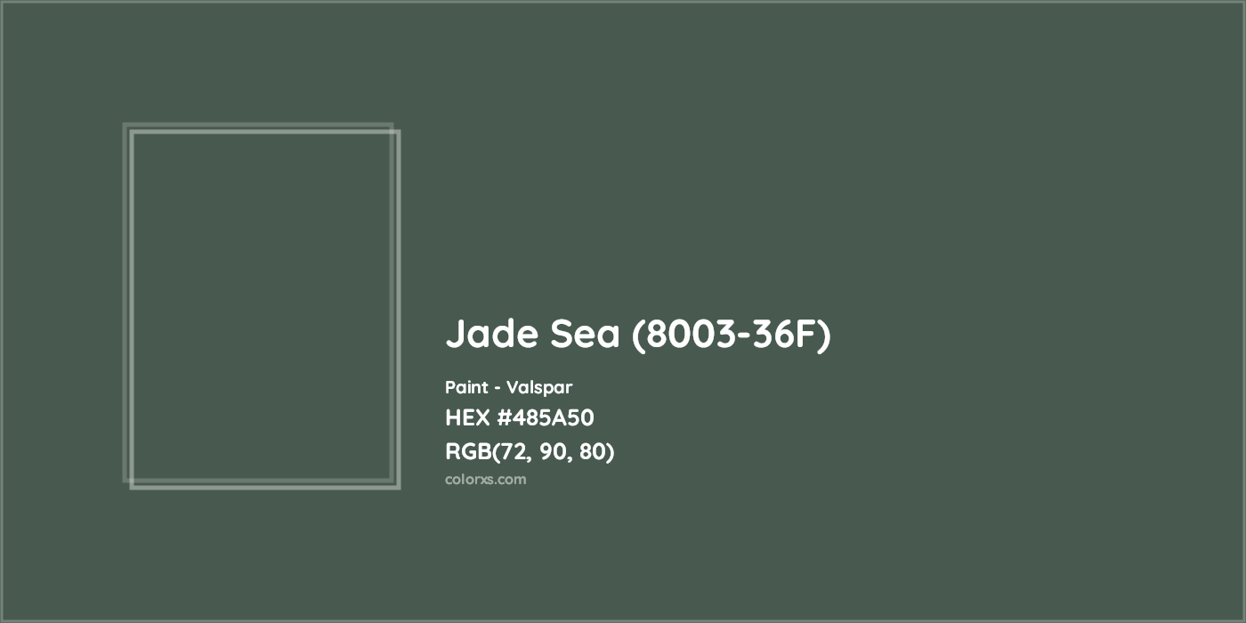 HEX #485A50 Jade Sea (8003-36F) Paint Valspar - Color Code