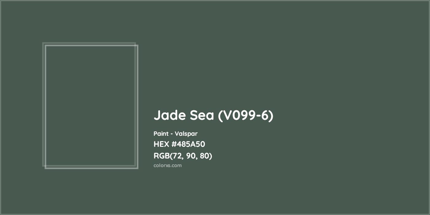 HEX #485A50 Jade Sea (V099-6) Paint Valspar - Color Code