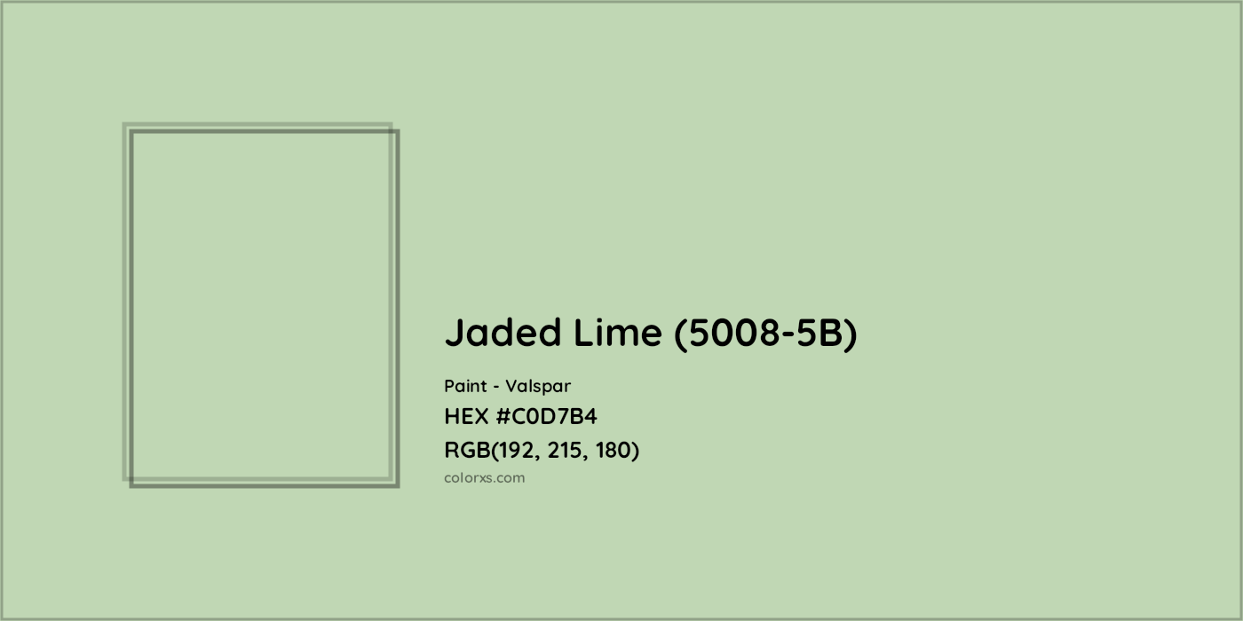 HEX #C0D7B4 Jaded Lime (5008-5B) Paint Valspar - Color Code