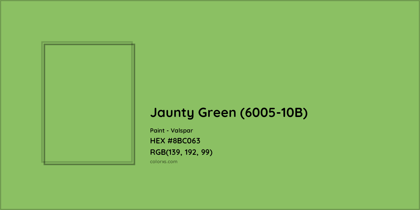 HEX #8BC063 Jaunty Green (6005-10B) Paint Valspar - Color Code