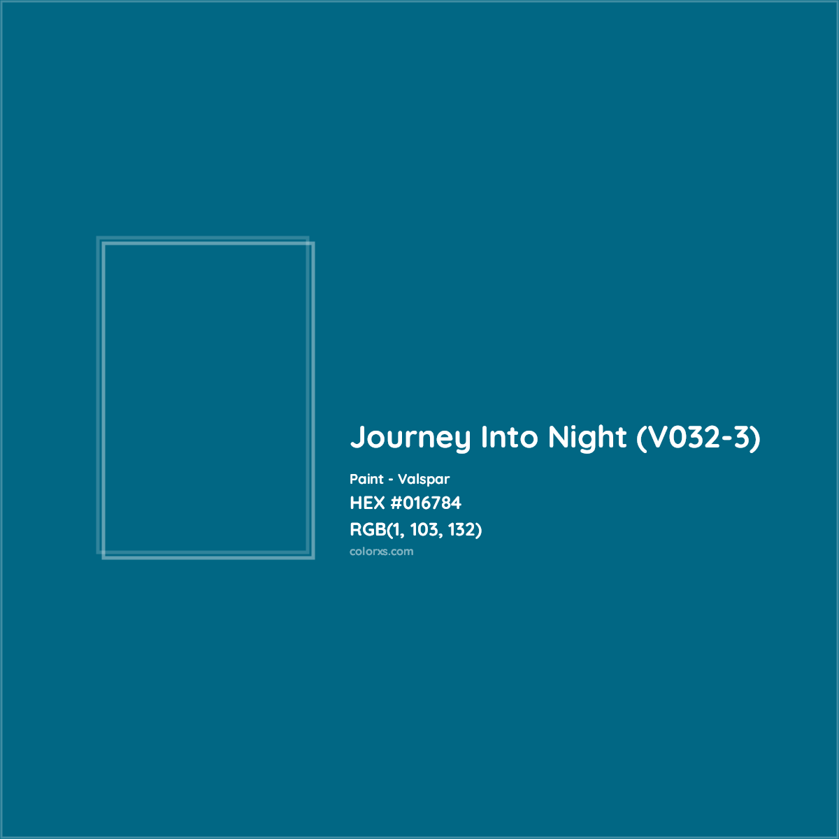 HEX #016784 Journey Into Night (V032-3) Paint Valspar - Color Code