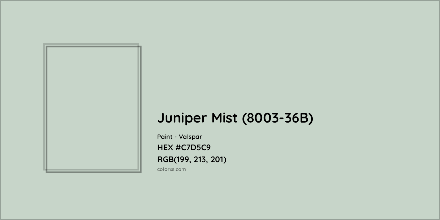 HEX #C7D5C9 Juniper Mist (8003-36B) Paint Valspar - Color Code