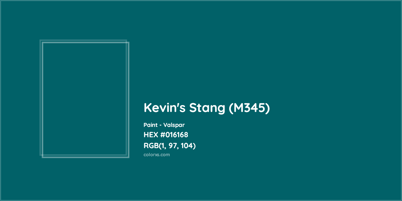 HEX #016168 Kevin's Stang (M345) Paint Valspar - Color Code