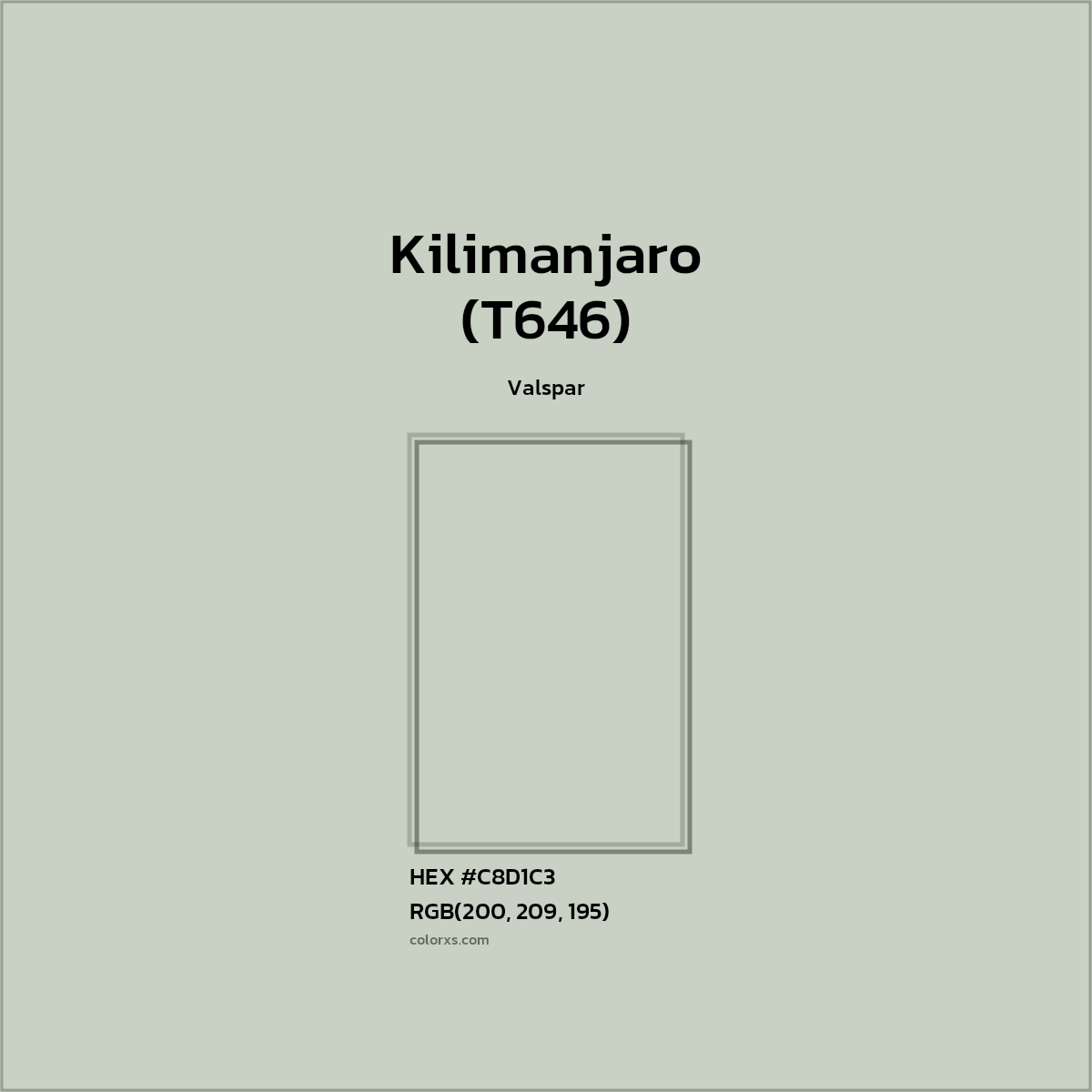 HEX #C8D1C3 Kilimanjaro (T646) Paint Valspar - Color Code