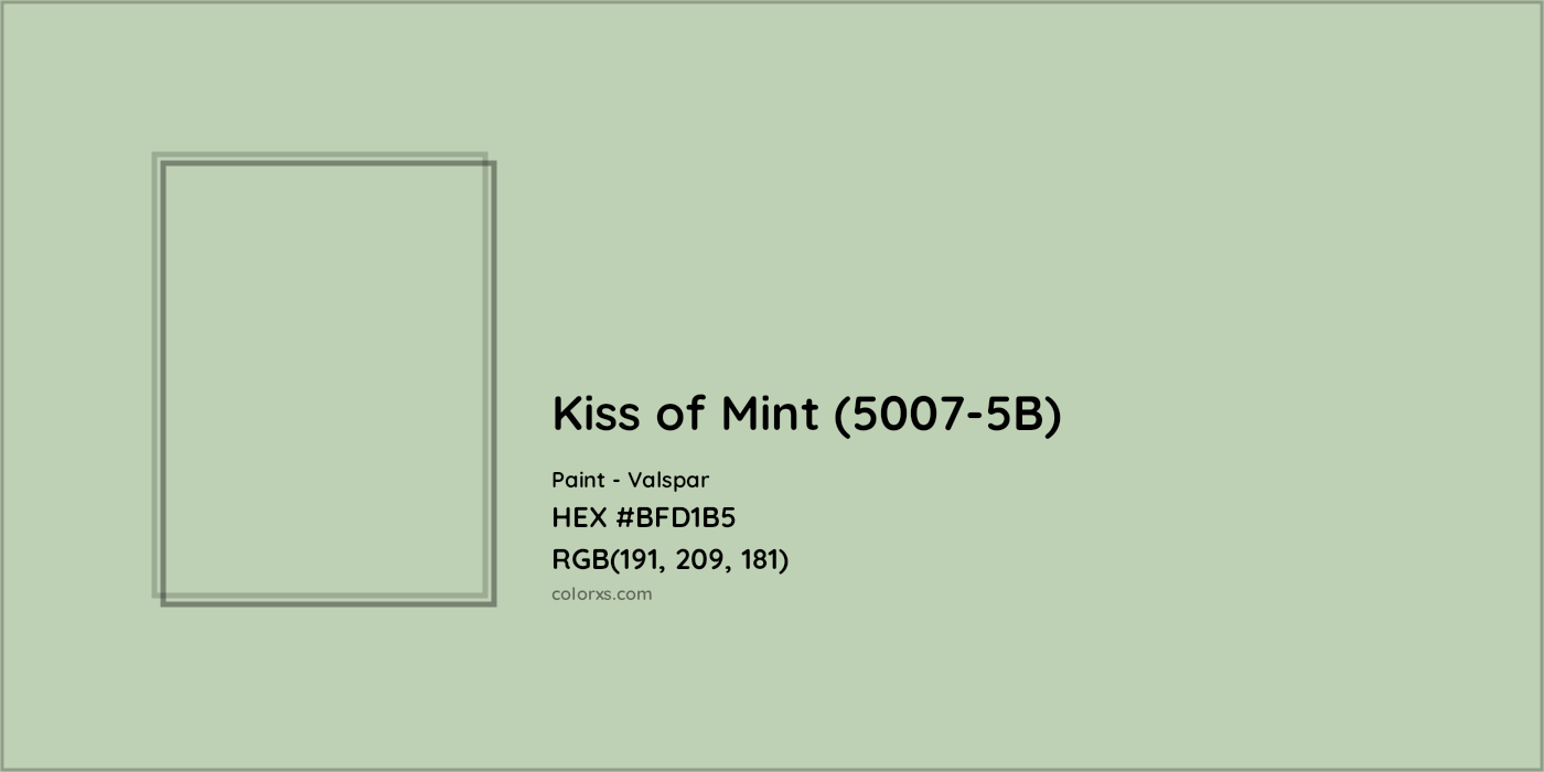 HEX #BFD1B5 Kiss of Mint (5007-5B) Paint Valspar - Color Code