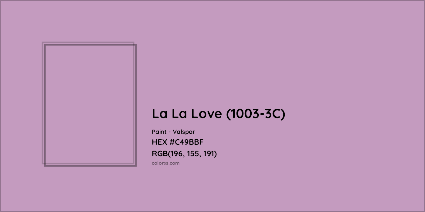 HEX #C49BBF La La Love (1003-3C) Paint Valspar - Color Code