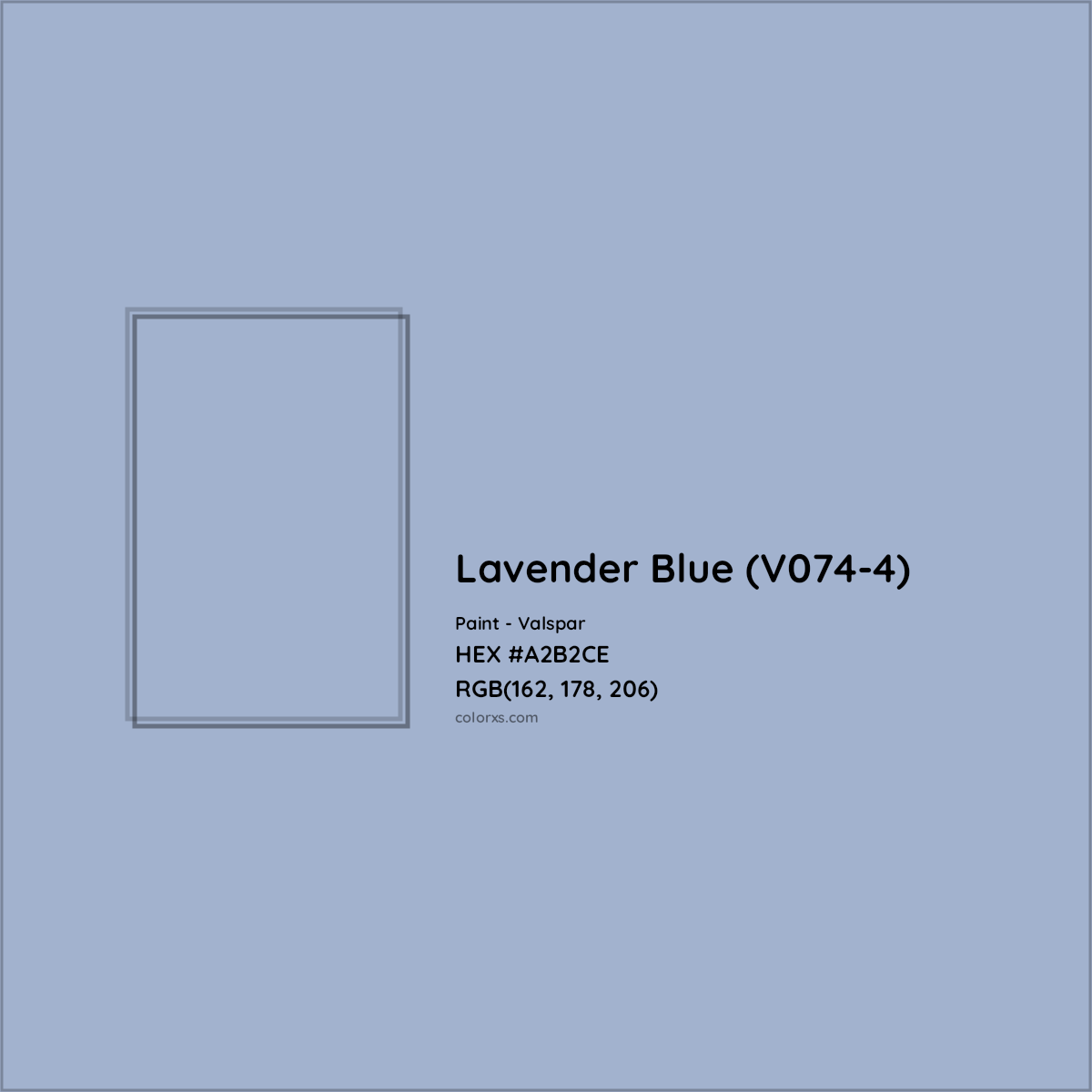 HEX #A2B2CE Lavender Blue (V074-4) Paint Valspar - Color Code