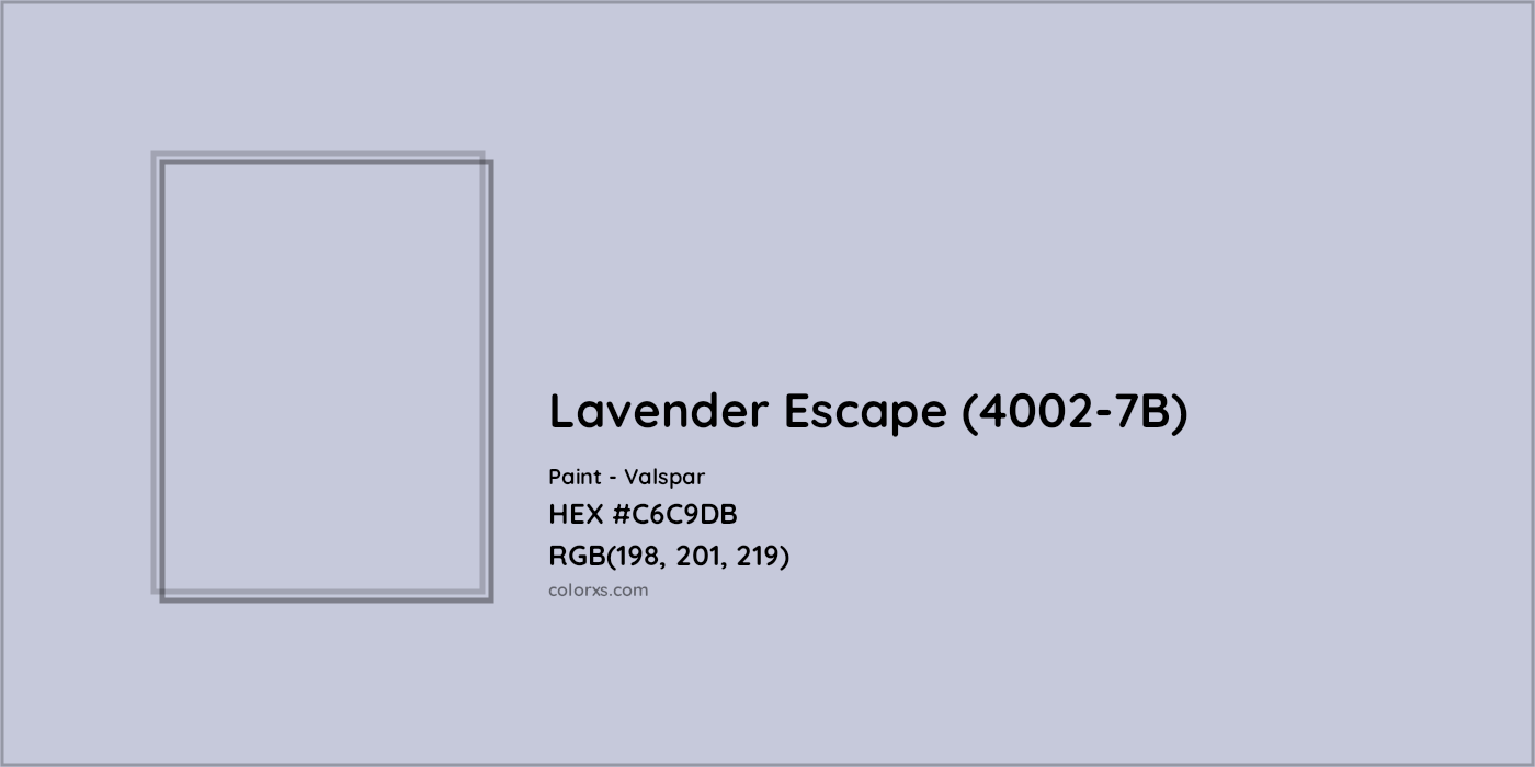 HEX #C6C9DB Lavender Escape (4002-7B) Paint Valspar - Color Code