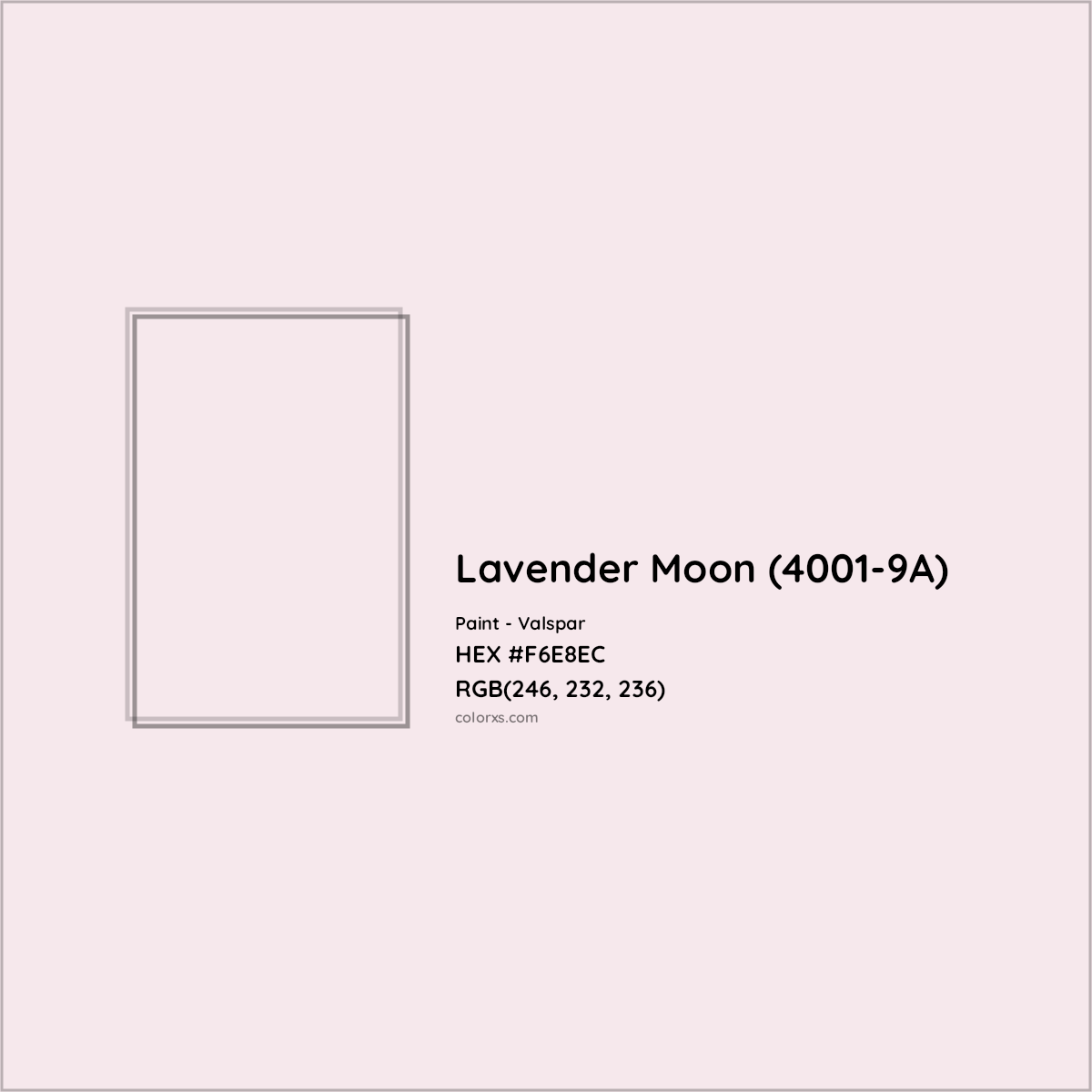 HEX #F6E8EC Lavender Moon (4001-9A) Paint Valspar - Color Code