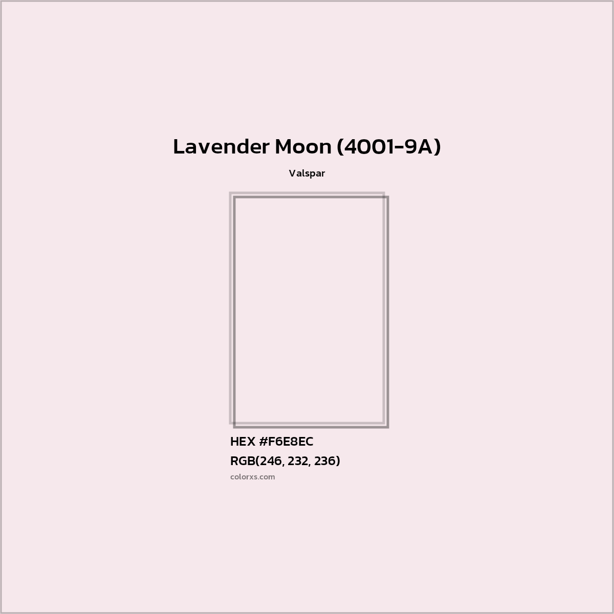 HEX #F6E8EC Lavender Moon (4001-9A) Paint Valspar - Color Code