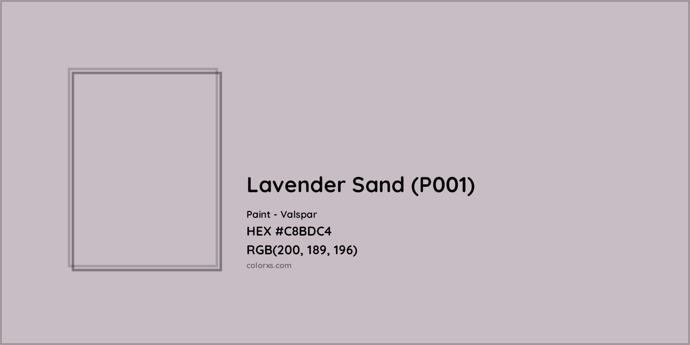 HEX #C8BDC4 Lavender Sand (P001) Paint Valspar - Color Code
