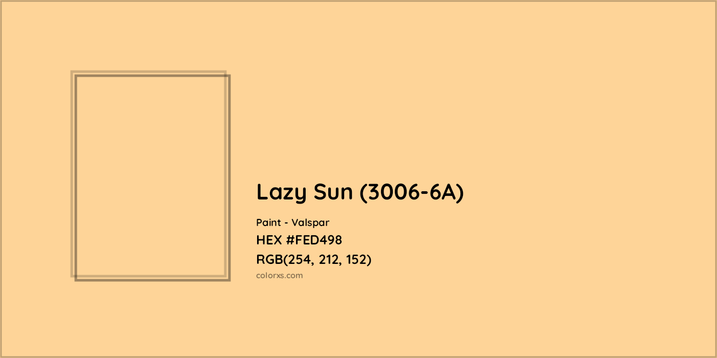 HEX #FED498 Lazy Sun (3006-6A) Paint Valspar - Color Code