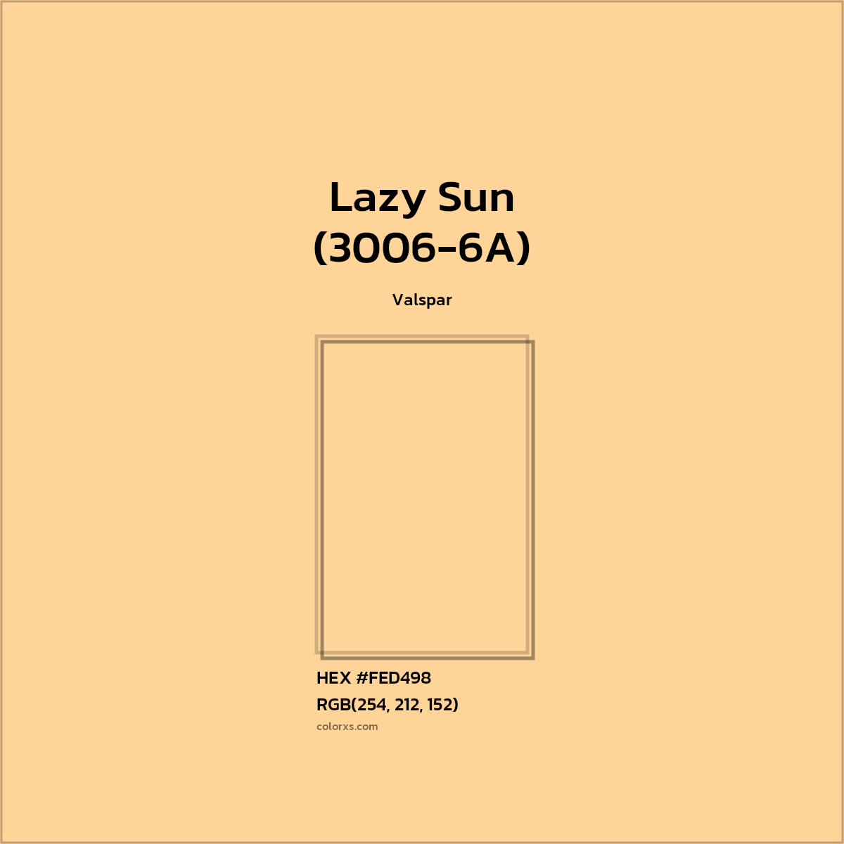 HEX #FED498 Lazy Sun (3006-6A) Paint Valspar - Color Code