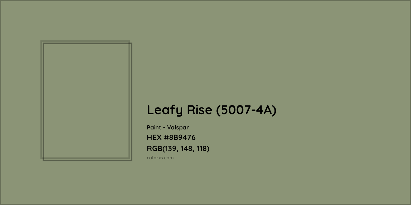 HEX #8B9476 Leafy Rise (5007-4A) Paint Valspar - Color Code
