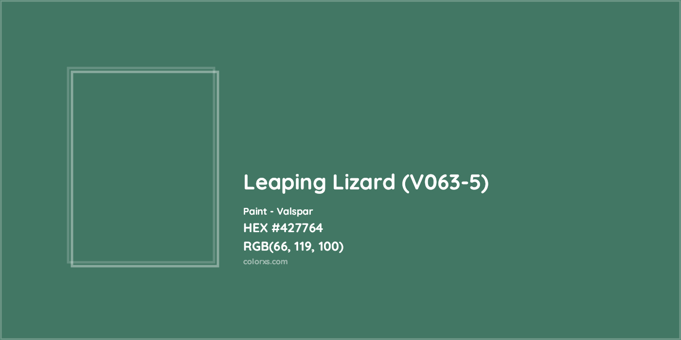 HEX #427764 Leaping Lizard (V063-5) Paint Valspar - Color Code