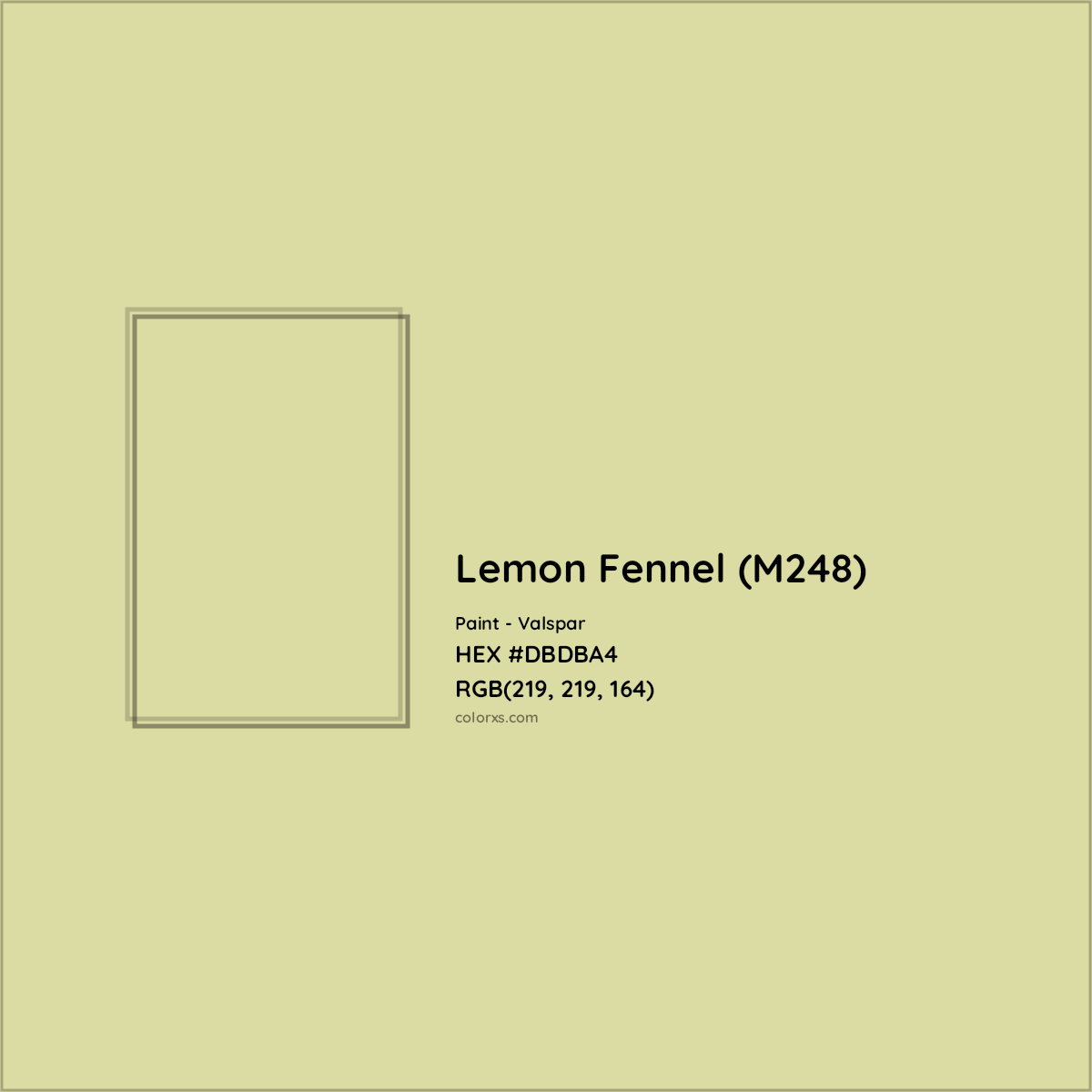 HEX #DBDBA4 Lemon Fennel (M248) Paint Valspar - Color Code